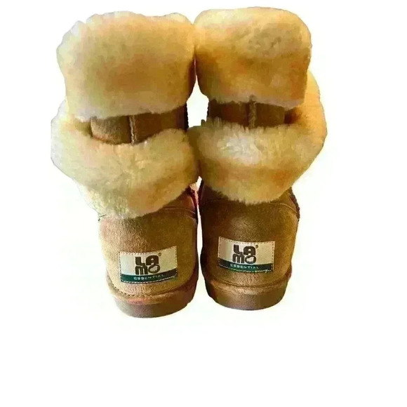 LAMO Essential Women's Size 10 Chestnut Suede Faux Fur Ankle Boots - Picture 4 of 13